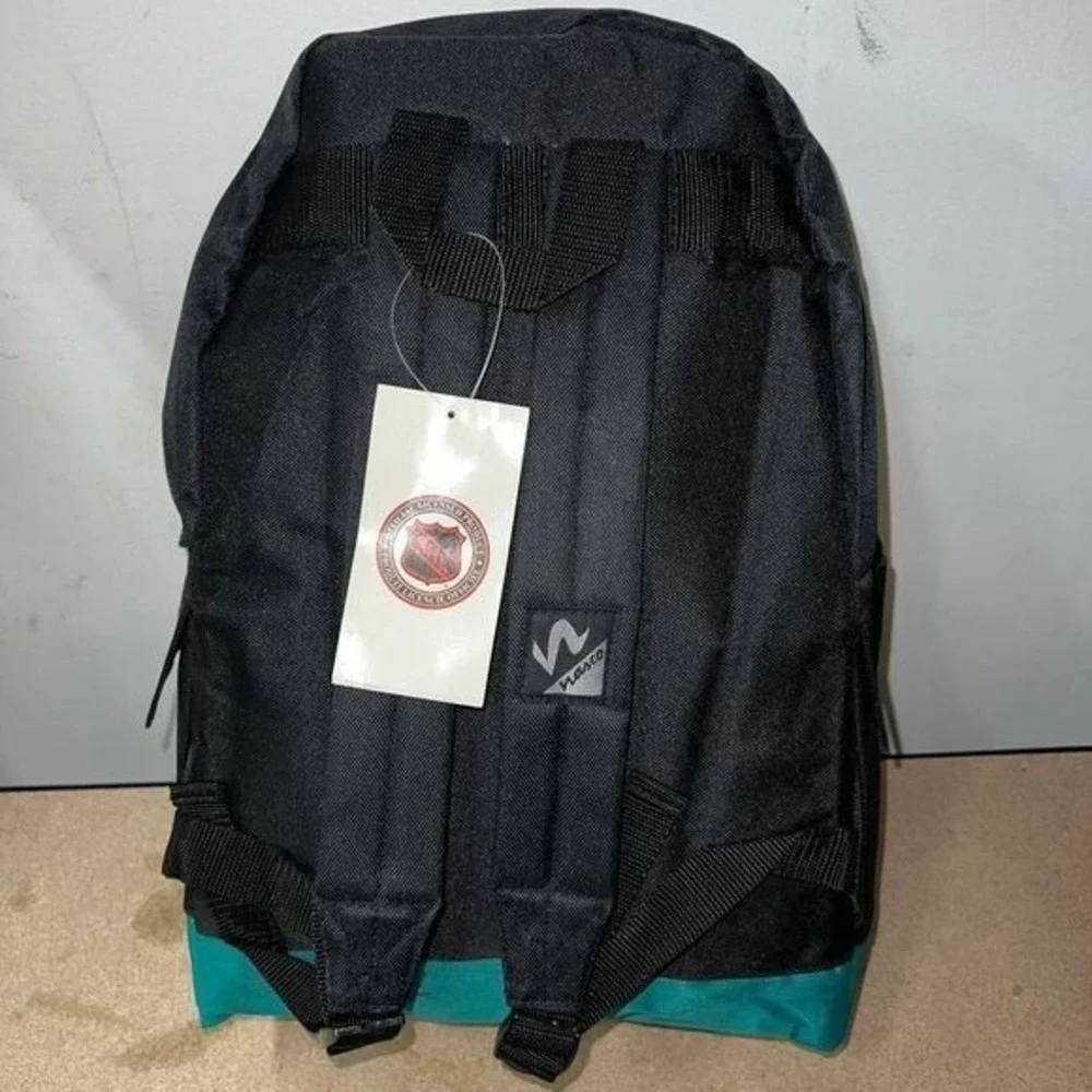 Vintage Anaheim Mighty Ducks Backpack Bag Black NHL Nasco Embroidered